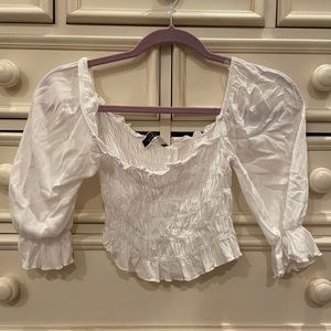 NWOT Boutique 12th Tribe White Off the Shoulder 3/4 Sleeve Top
